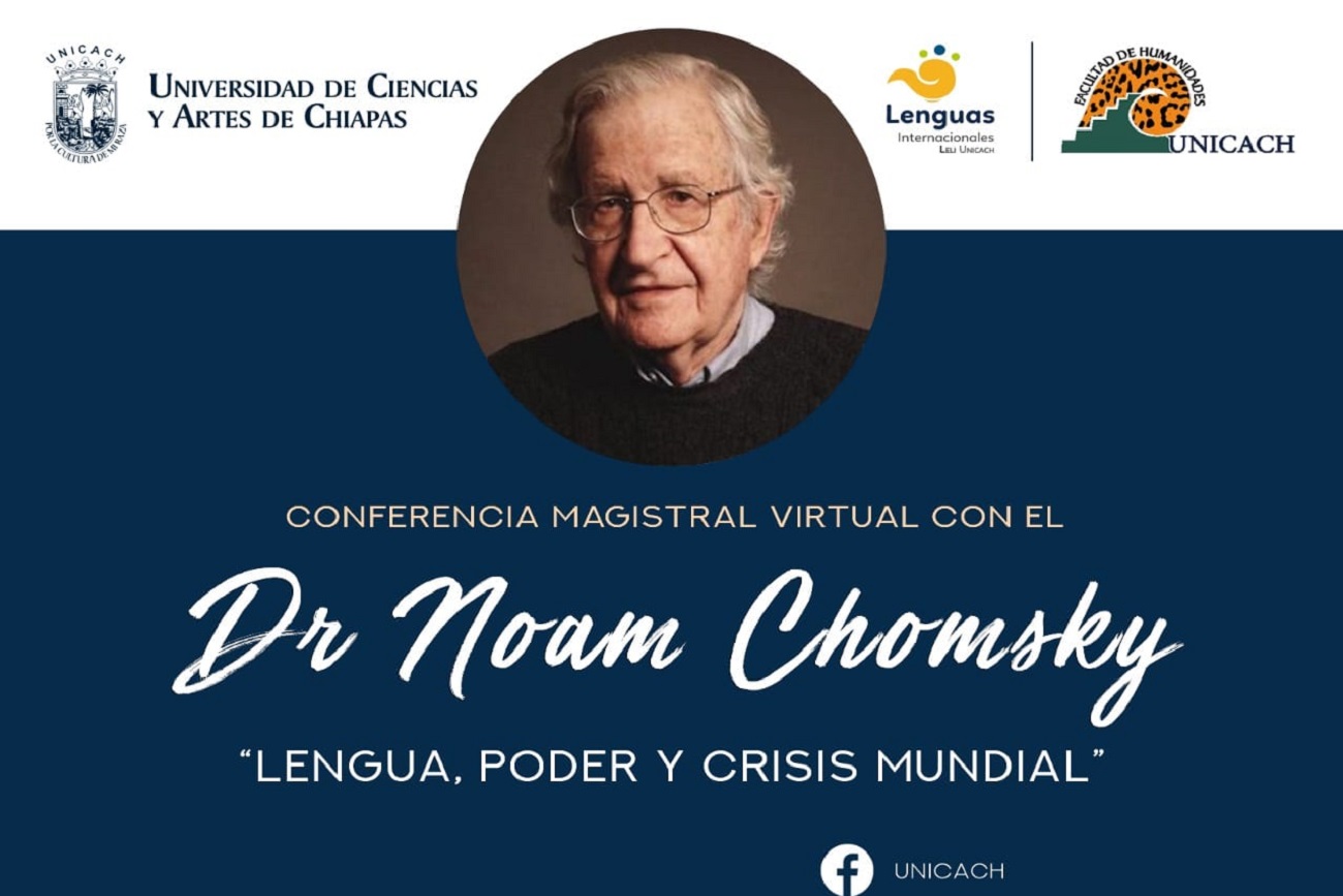 Presenta UNICACH conferencia del lingüista Noam Chomsky