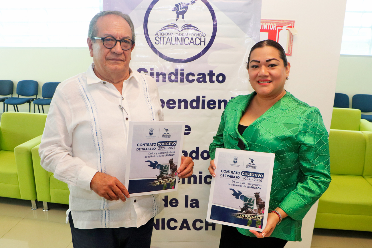 Firma UNICACH contrato colectivo de trabajo con el sindicato académico