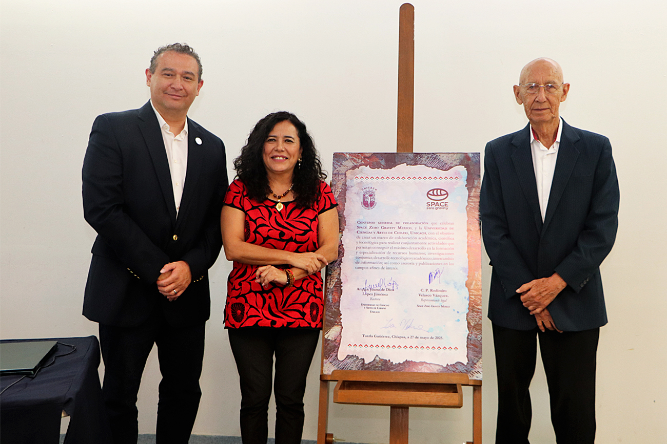 Chiapas mira al espacio: UNICACH firma convenio con empresa de tecnología satelital