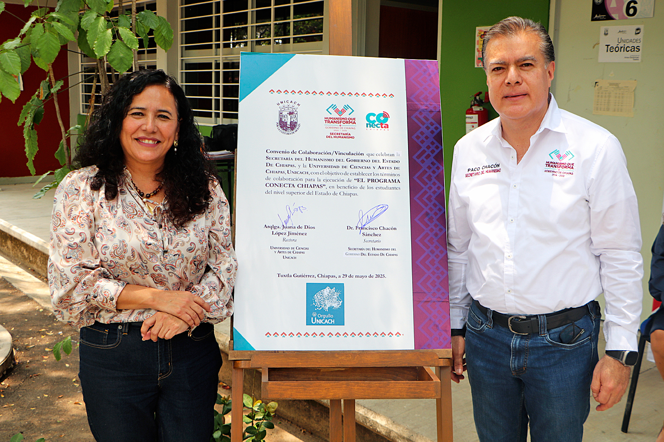 Firman UNICACH y Secretaría del Humanismo, convenio para impulsar la cohesión social