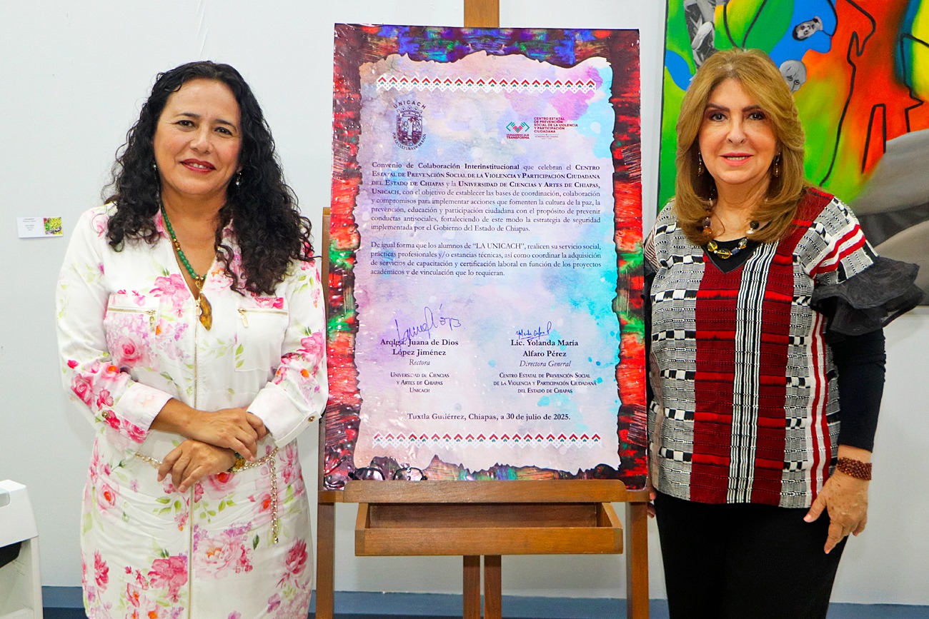 Firman convenio UNICACH y Centro de Prevención Social de la Violencia