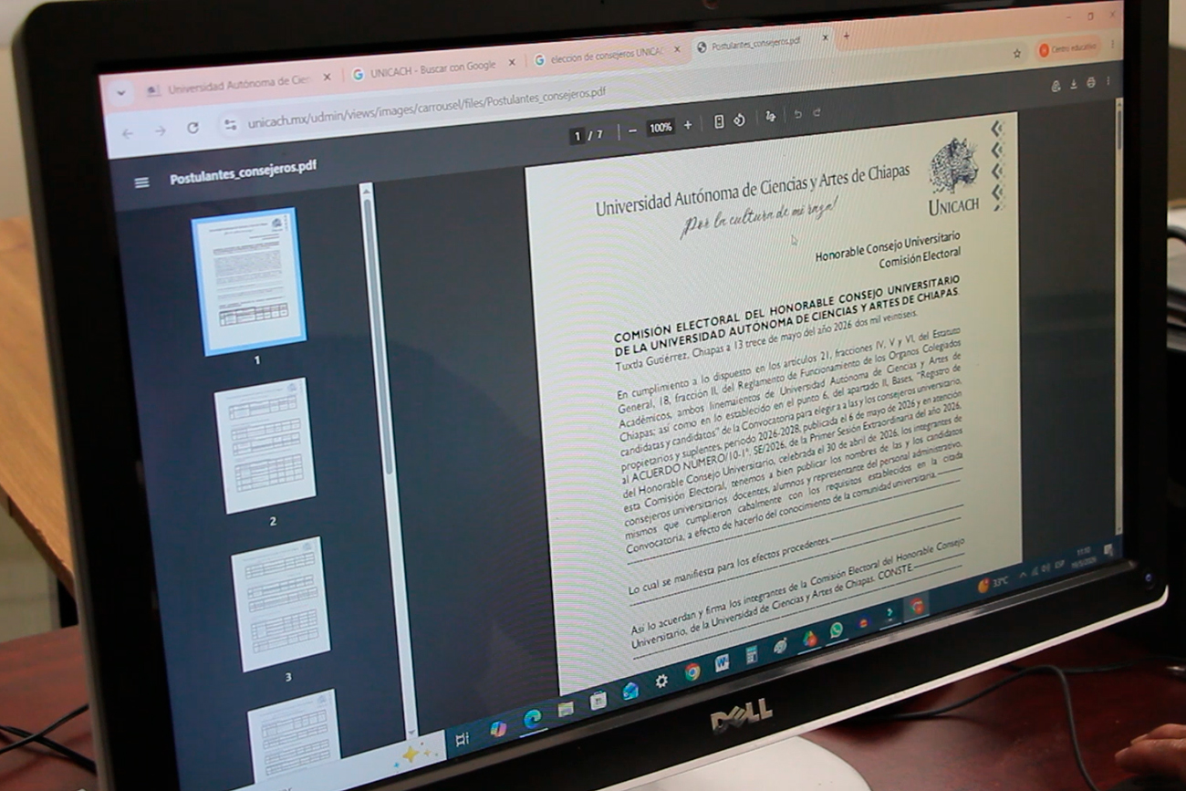 UNICACH realiza elección de consejeras y consejeros universitarios 2026-2028