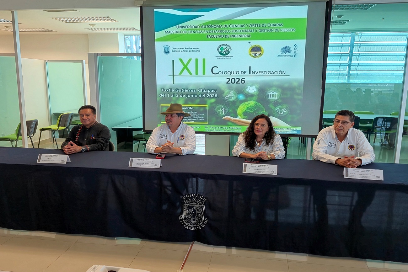 Inaugura rectora de UNICACH Fanny López Jiménez, XII Coloquio de Investigación  de posgrado de Facultad de Ingeniería 