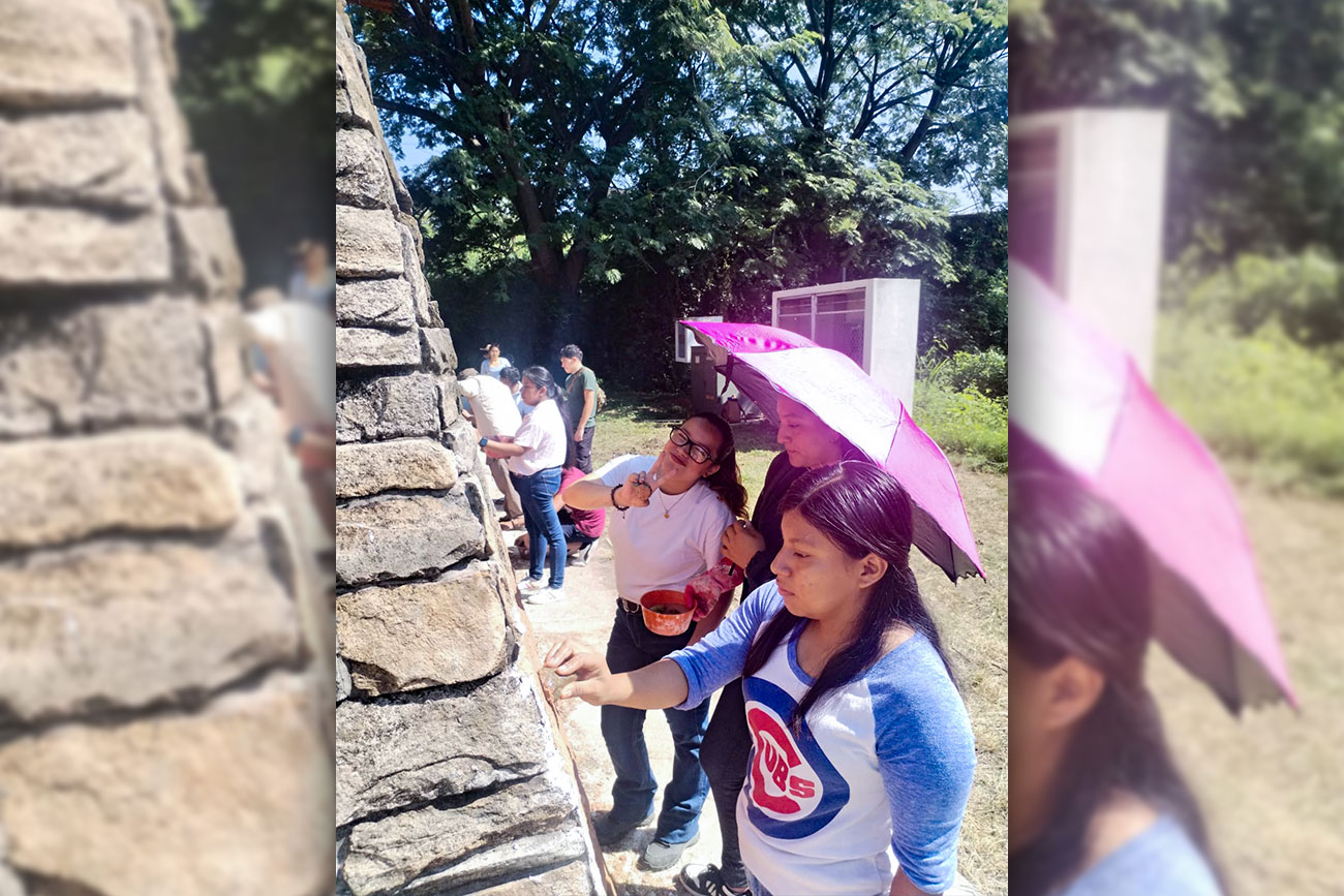 Fortalecen formación de estudiantes de Arqueología-UNICACH en restauración con cal viva